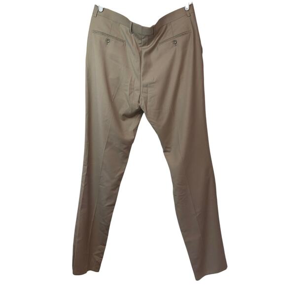 Unbranded Men’s Unhemmed Dress Pants Size 38 Tan 100% Wool Professional Office - Picture 2 of 6